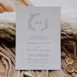 Minimal Leaf | Dusty Blue Formal Monogram Wedding Invitation<br><div class="desc">This minimal leaf dusty blue formal monogram wedding invitation is perfect for an elegant wedding. The design features a simple greenery silhouette in light slate blue with classic minimalist style. Personalise with the first initials of the bride and groom.</div>