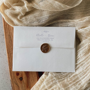 Minimal Leaf Dusty Purple Wedding Invitation Envelope