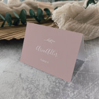 Minimal Leaf | Dusty Rose Guest Name Place Cards