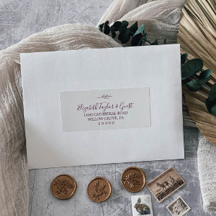 Minimal Leaf   Eggplant Guest Address Labels