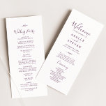 Minimal Leaf | Eggplant Wedding Program<br><div class="desc">This minimal leaf eggplant wedding program is perfect for a boho wedding. The design features a simple greenery leaf silhouette in a romantic dark purple colour with minimalist bohemian garden style. Include the name of the couple, the wedding date and location, thank you message, order of service, wedding party and...</div>