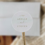 Minimal Leaf | Gold Wedding Envelope Seals<br><div class="desc">These minimal leaf gold wedding envelope seals are perfect for an elegant wedding. The design features a simple greenery silhouette in faux gold foil with classic minimalist style. Personalise the label with the names of the bride and groom.</div>