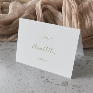 Minimal Leaf   Gold Wedding Place Cards