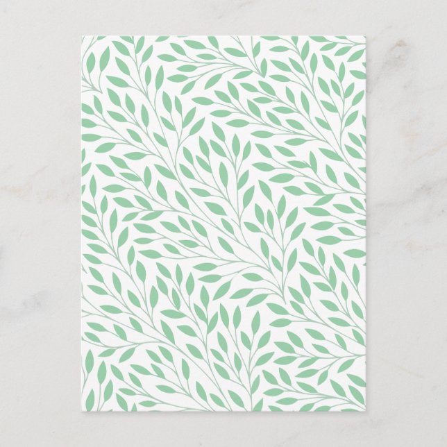 Minimal leaf  holiday postcard (Front)