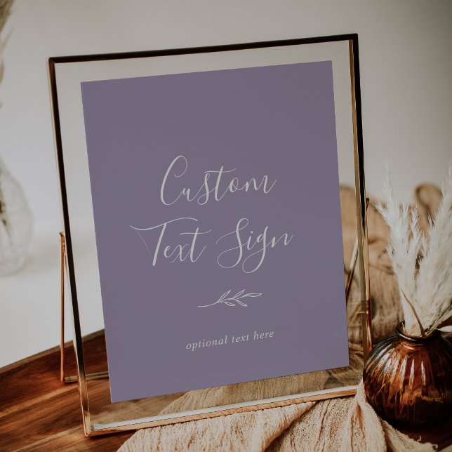 Minimal Leaf | Lavender Custom Text Sign (Creator Uploaded)