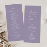 Minimal Leaf | Lavender Wedding Program<br><div class="desc">This minimal leaf lavender wedding program is perfect for a boho wedding. The design features a simple greenery leaf silhouette in pastel lilac purple with minimalist bohemian garden style. Include the name of the couple, the wedding date and location, thank you message, order of service, wedding party and an optional...</div>