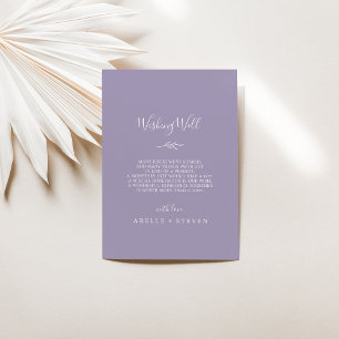 Minimal Leaf   Lavender Wedding Wishing Well Enclosure Card