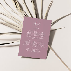 Minimal Leaf Mauve Details Enclosure Card