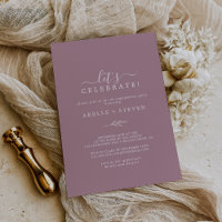 Minimal Leaf | Mauve Let's Celebrate Invitation