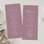 Minimal Leaf | Mauve Wedding Program<br><div class="desc">This minimal leaf mauve wedding program is perfect for a boho wedding. The design features a simple greenery leaf silhouette in a romantic purple pink colour with minimalist bohemian garden style. Include the name of the couple, the wedding date and location, thank you message, order of service, wedding party and...</div>