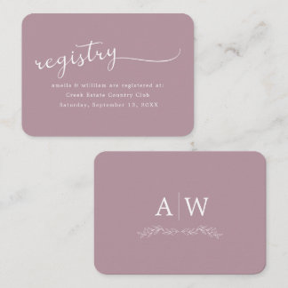 Minimal Leaf Monogram Wedding Enclosure Card
