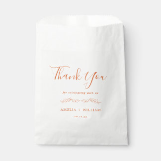 Minimal Leaf Monogram Wedding Favour Bag