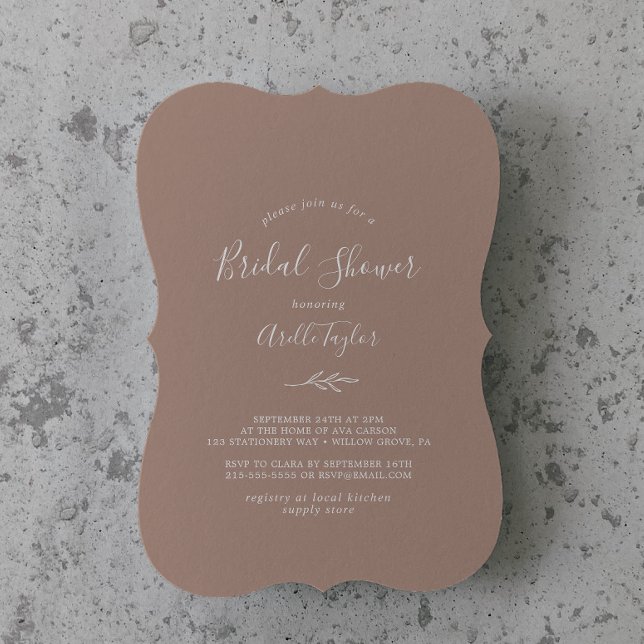 Minimal Leaf | Neutral Bridal Shower Invitation (Creator Uploaded)
