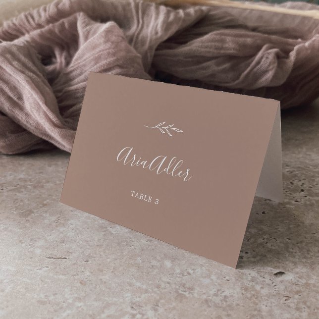 Minimal Leaf | Neutral Guest Name Place Cards (Creator Uploaded)