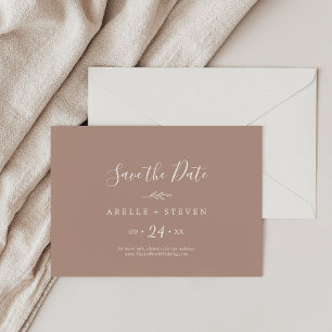 Minimal Leaf   Neutral Horizontal Save The Date
