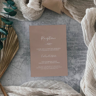 Minimal Leaf Neutral Reception Enclosure Card