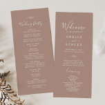 Minimal Leaf | Neutral Wedding Program<br><div class="desc">This minimal leaf neutral wedding program is perfect for a boho wedding. The design features a simple greenery leaf silhouette in an earthy natural tone with minimalist desert bohemian style. Include the name of the couple, the wedding date and location, thank you message, order of service, wedding party and an...</div>