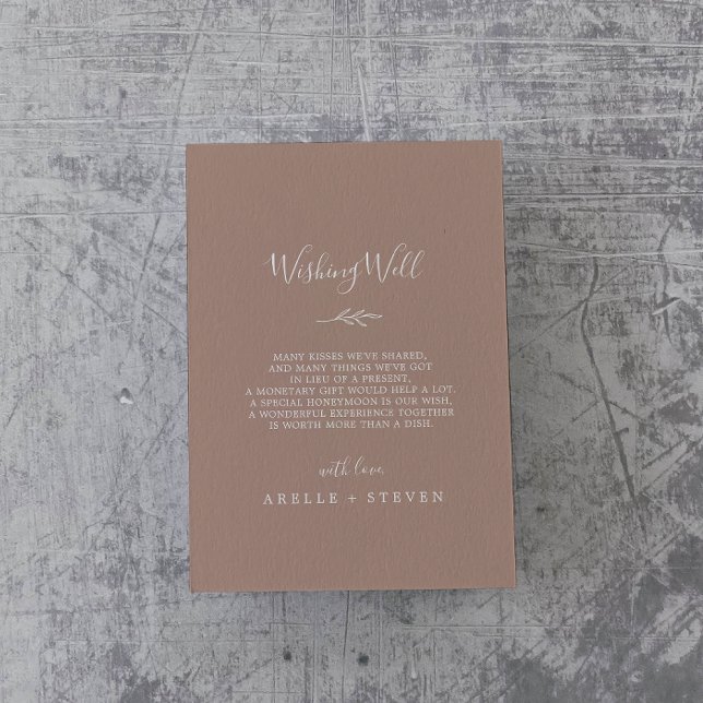 Minimal Leaf Neutral Wedding Wishing Well Enclosure Card (Creator Uploaded)