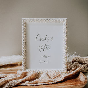 Minimal Leaf Olive Green Cards and Gifts Poster