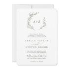 Minimal Leaf Olive Green Monogram QR Code Wedding