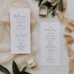 Minimal Leaf | Olive Green Wedding Program<br><div class="desc">This minimal leaf olive green wedding program is perfect for a boho wedding. The design features a simple greenery leaf silhouette in olive green with minimalist mountain bohemian style. Include the name of the couple, the wedding date and location, thank you message, order of service, wedding party and an optional...</div>