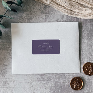 Minimal Leaf   Plum Purple Address Labels