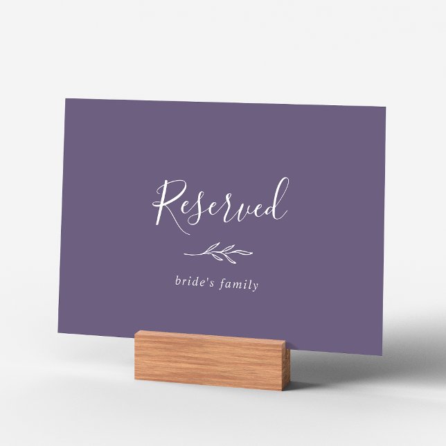 Minimal Leaf | Plum Purple Reserved Sign (Creator Uploaded)