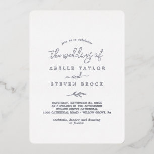 Minimal Leaf Silver Foil The Wedding Of