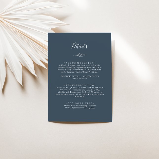 Minimal Leaf | Slate Blue Details Enclosure Card (Creator Uploaded)