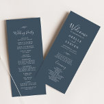 Minimal Leaf | Slate Blue Wedding Program<br><div class="desc">This minimal leaf slate blue wedding program is perfect for an elegant wedding. The design features a simple greenery silhouette in a dark grey blue with classic minimalist style. Include the name of the couple, the wedding date and location, thank you message, order of service, wedding party and an optional...</div>