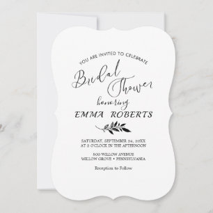 Minimal Leaf Terracotta Bridal Shower Invitation