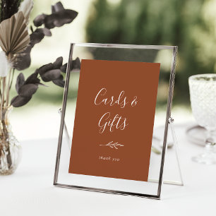 Minimal Leaf   Terracotta Cards and Gifts Poster