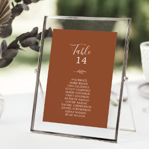 Minimal Leaf Terracotta DIY Hanging Seating Chart Invitation