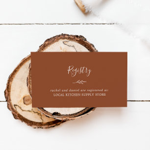 Minimal Leaf   Terracotta Gift Registry Enclosure Card