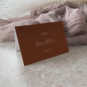 Minimal Leaf   Terracotta Guest Name Place Cards