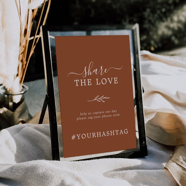 Minimal Leaf | Terracotta Share The Love Hashtag Poster (Creator Uploaded)