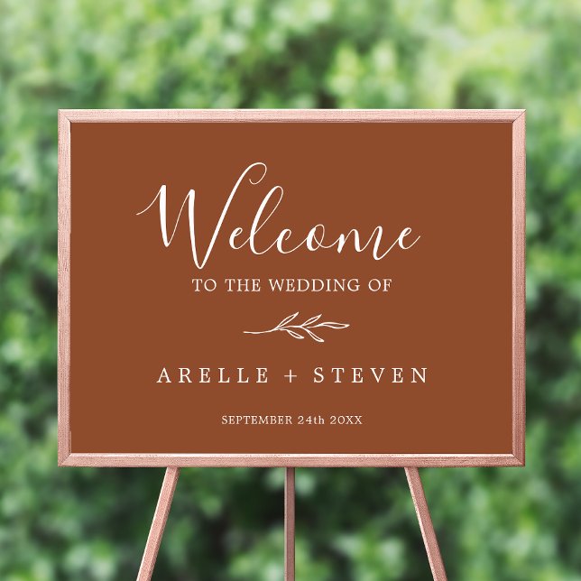 Minimal Leaf | Terracotta Wedding Welcome Poster (Creator Uploaded)