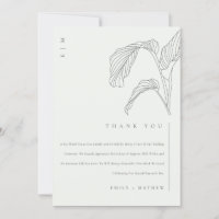 Minimal Leafy Palm Sketch Black White Wedding