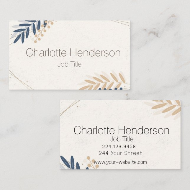 Minimal Leaves Business Card (Front/Back)