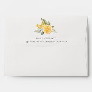 Minimal Lemon Botanical Boho Foliage Address Envelope