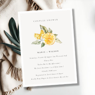 Minimal Lemon Botanical Couples Shower Invite