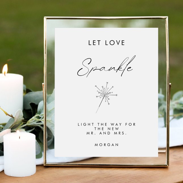 Minimal Let Love Sparkle Sign Wedding Table Sign (Creator Uploaded)