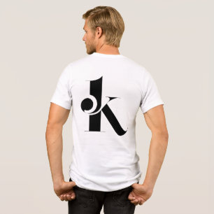 Minimal Letter K Modern T-Shirt   Stylish Black Lo Tri-Blend Shirt