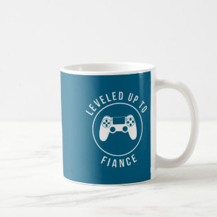 Minimal Leveled Up Fiance Men Husband Coffee Mug