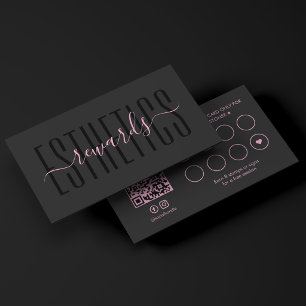 Minimal Licensed Aesthetician Aesthetic Black Pink Loyalty Card
