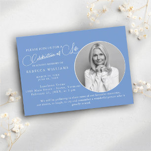 Minimal light Blue Celebration of Life Invitation