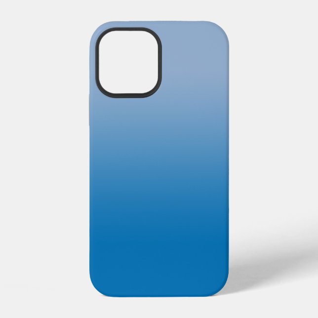 Minimal Light Blue to Dark Blue Gradient iPhone Case (Back)
