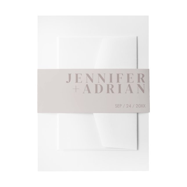 Minimal Light Grey Invitation Belly Band (Front Example)