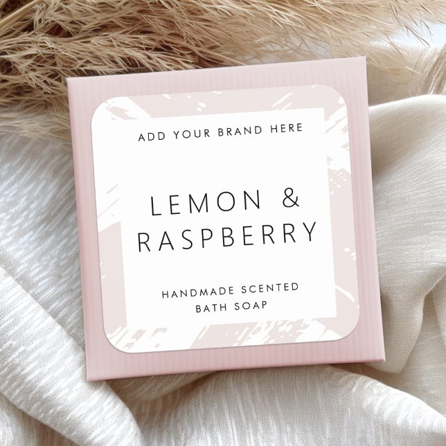 Minimal light rose grey bushstrokes product label (Minimal light rose gray bushstrokes product label)