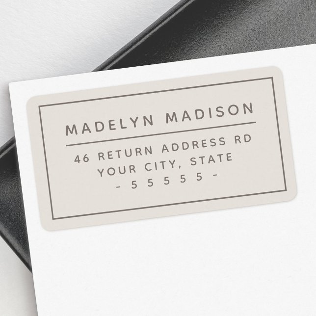 Minimal light tan brown return address label (Minimal light tan brown return address label)